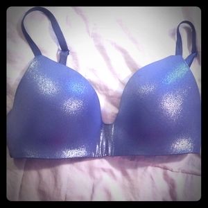 Blue sparkling, wireless, victoria secret 34d bra